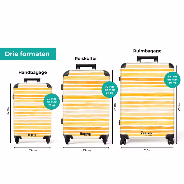 Koffer - Strepen patroon geel — 8