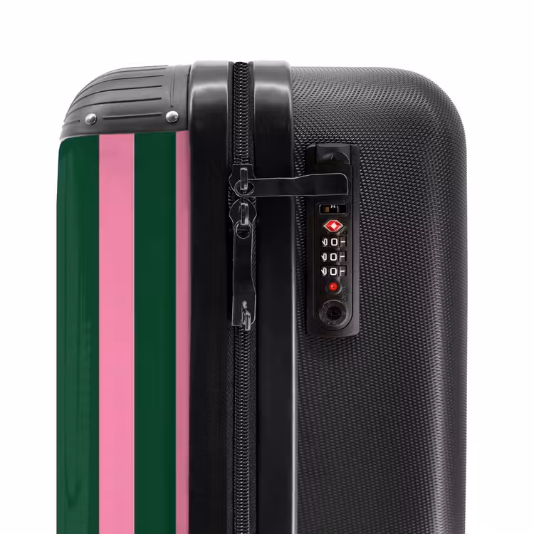 Koffer - Verticale strepen - Groen - Roze — 5