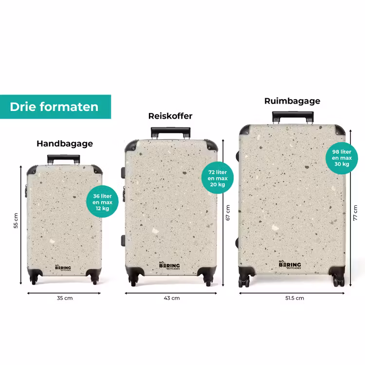 Koffer - Lichtbeige - Terrazzo - Grijs — 8