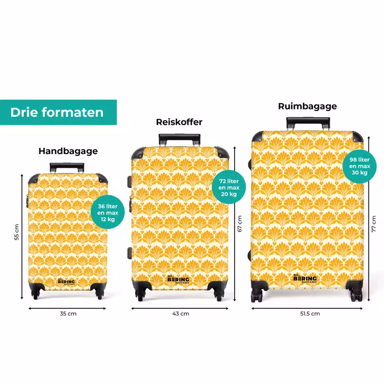 Koffer - Patroon - Motief - Geel — 8