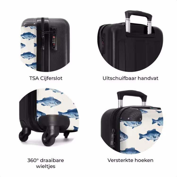 Koffer - Vis - Patroon - Blauw — 7