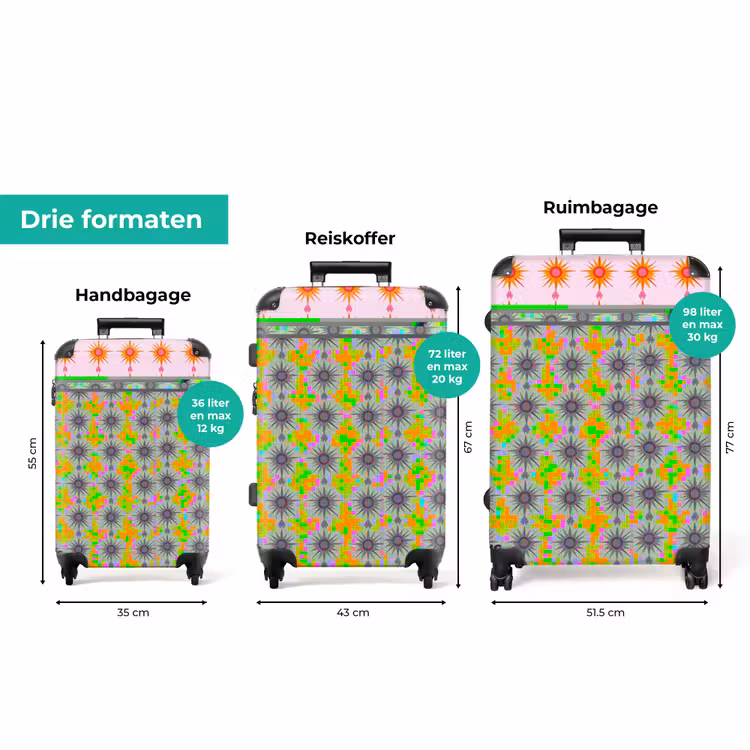 Koffer - Zon - Motief - Roze — 8