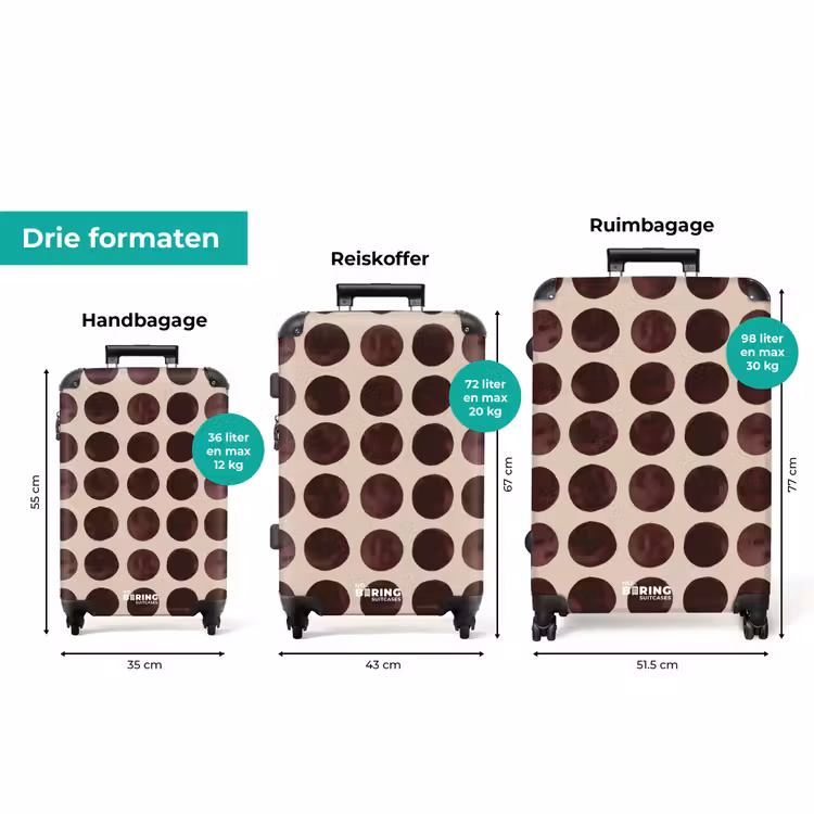 Koffer - Stippen - Patroon - Bruin — 8