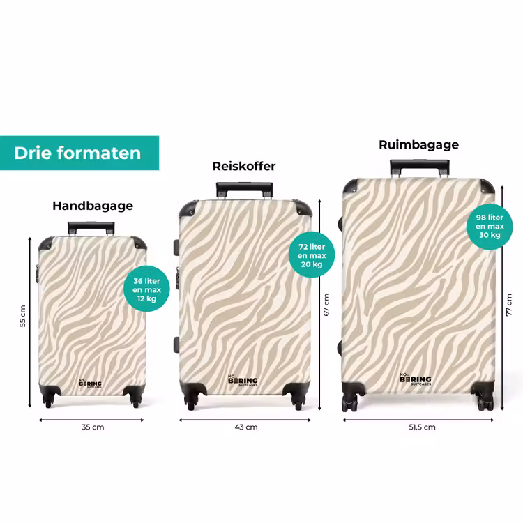 Koffer - Zebra - Patroon - Beige — 8