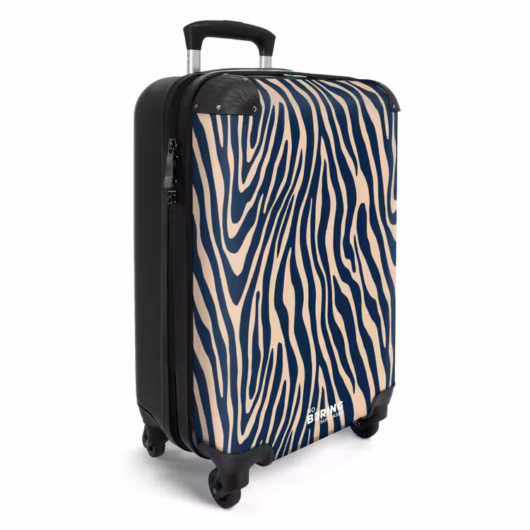 Koffer - Zebra - Patroon - Blauw - Beige — 2