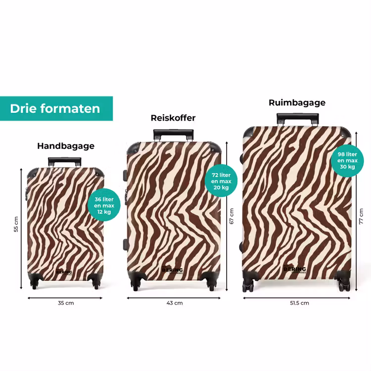 Koffer - Zebra - Patroon - Zwart - Wit — 8