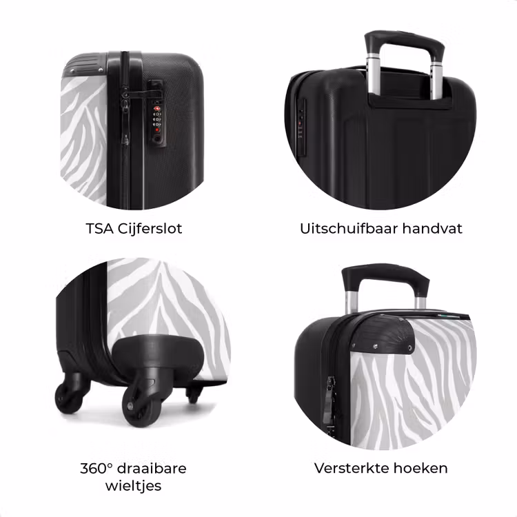 Koffer - Zebra - Motief - Grijs — 7