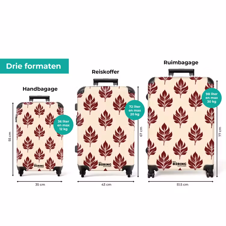 Koffer - Botanisch - Patroon - Bordeaux — 8
