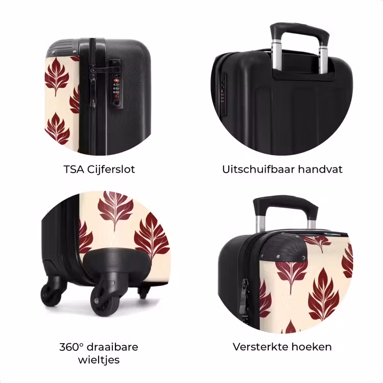 Koffer - Botanisch - Patroon - Bordeaux — 7