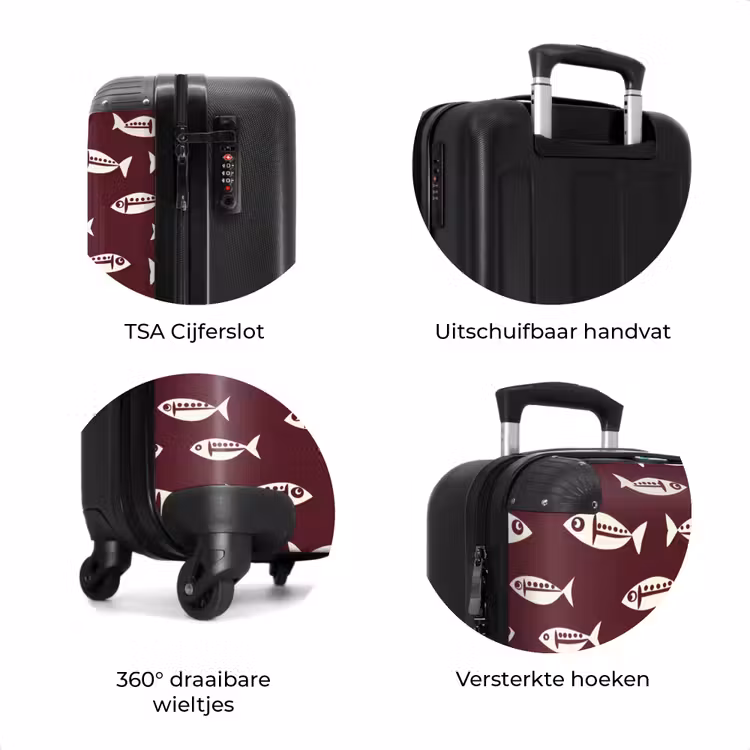 Koffer - Vissen - Grafisch - Patroon - Donker — 7