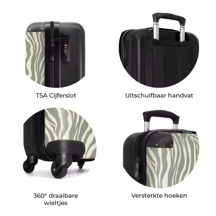 Koffer - Zebra - Motief - Groen — 7
