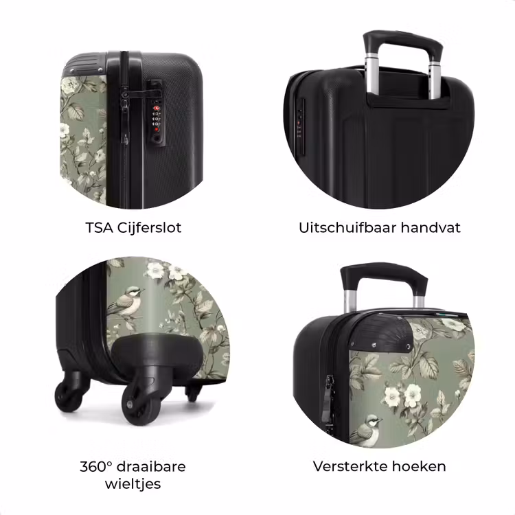 Koffer - Botanisch - Vogels - Groen — 7