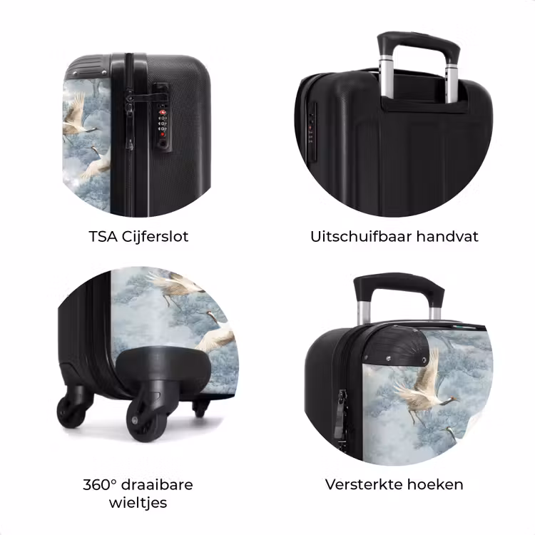 Koffer - Wolken - Kraanvogels - Blauw — 7