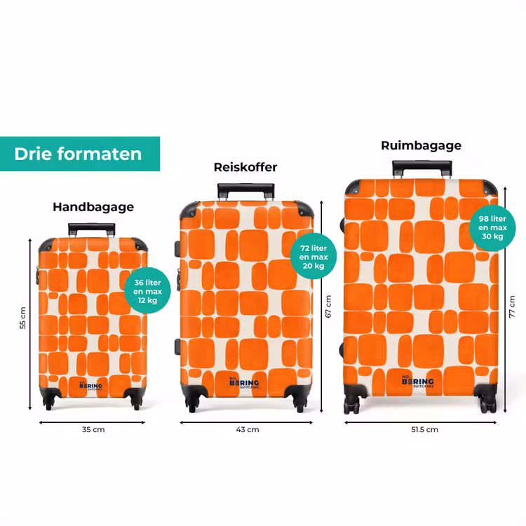 Koffer - Patroon - Retro - Oranje — 8