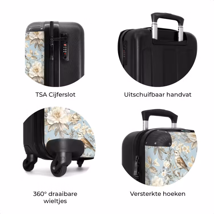 Koffer - Botanisch - Zangvogel - Blauw — 7