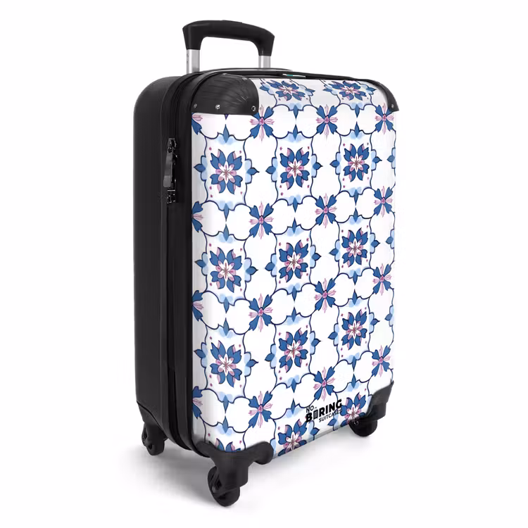 Koffer - Modern - Patroon - Blauw - Roze — 2