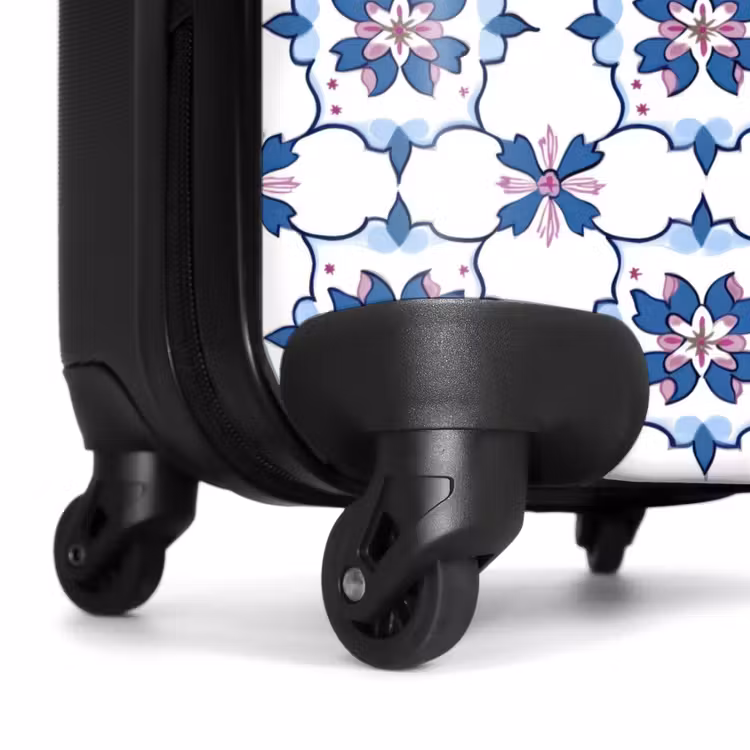 Koffer - Modern - Patroon - Blauw - Roze — 6