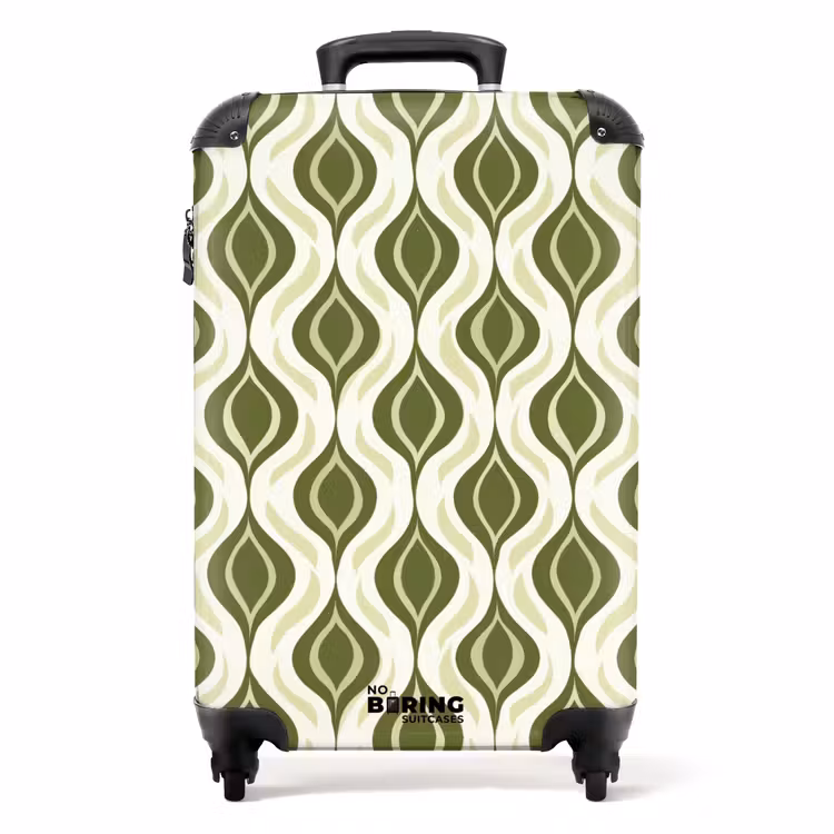 Koffer - Patroon - Retro - Groen — 1