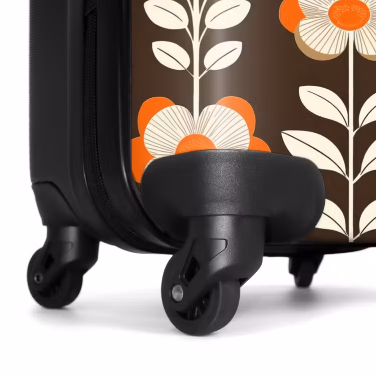 Koffer - Bloemen - Retro - Bruin — 6