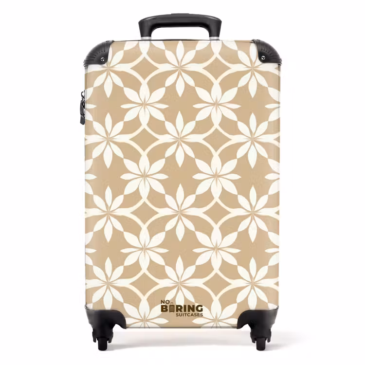 Koffer - Bloemen - Patroon - Beige — 1