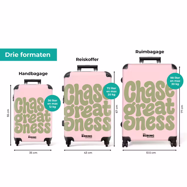 Koffer - Chase greatness - Groen - Roze - Retro — 8