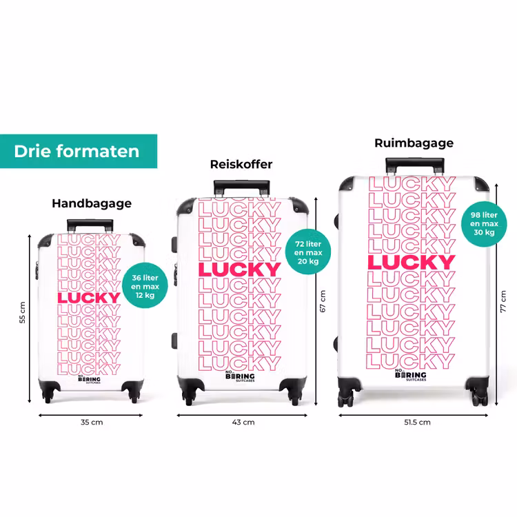 Koffer - Lucky - Roze - Patroon — 8