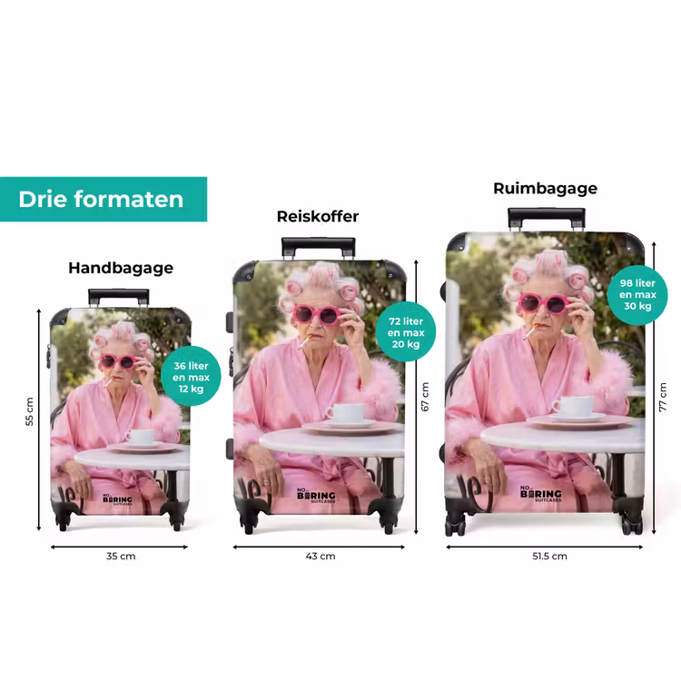Koffer - Ochtendjas - Krulspelden - Roze — 8