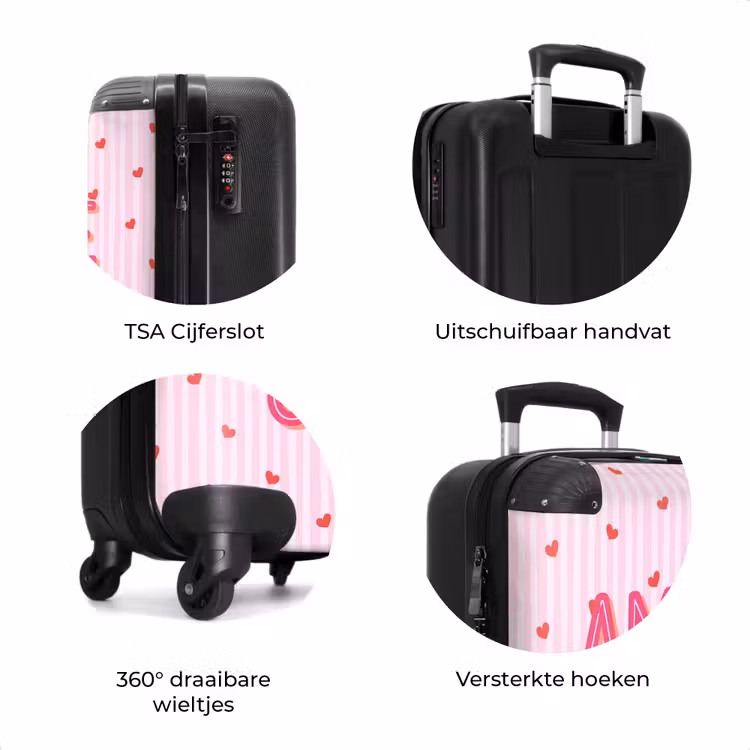 Koffer - Amore vita sole - Roze - Hartjes — 7