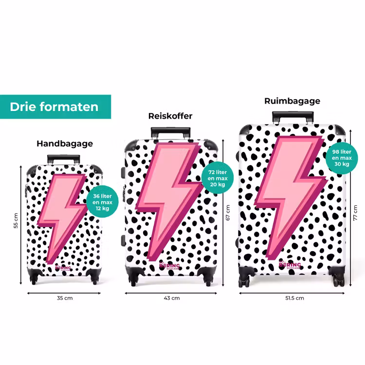 Koffer - Bliksem - Roze - Stippen — 8