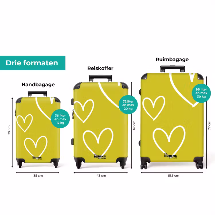 Koffer - Groen - Hartjes - Wit — 8