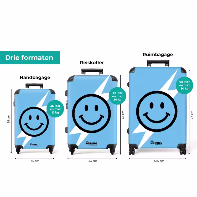 Koffer - Smiley - Blauw - Bliksem — 8