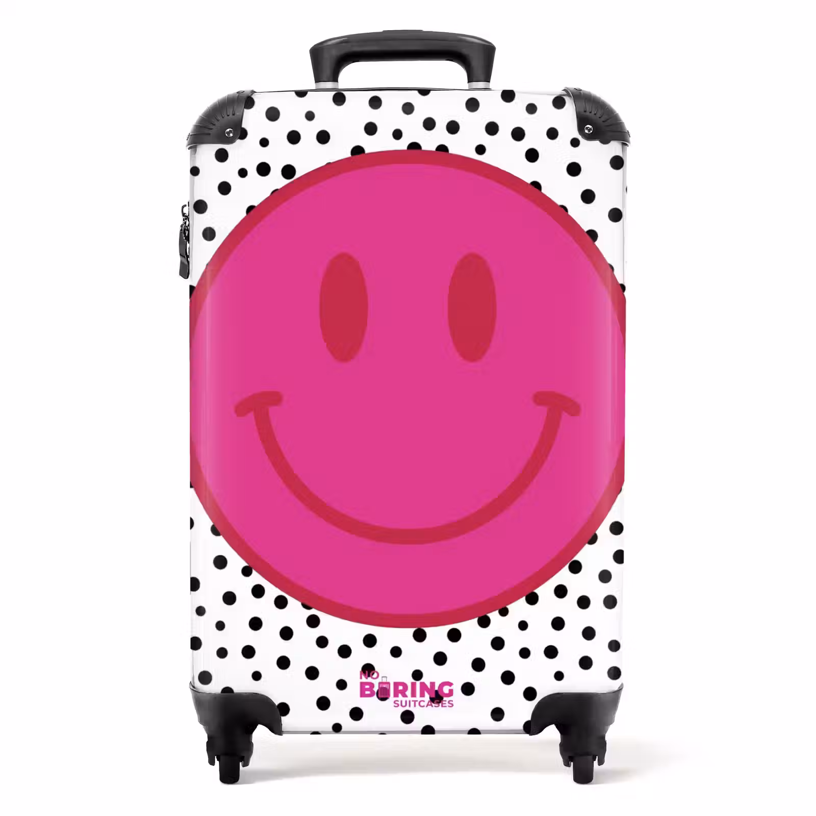 Koffer - Smiley - Roze - Stippen — 1