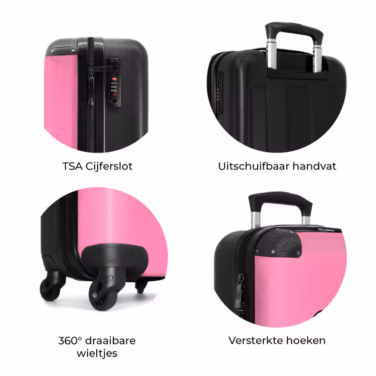 Koffer - Smiley - Bloem - Roze — 7