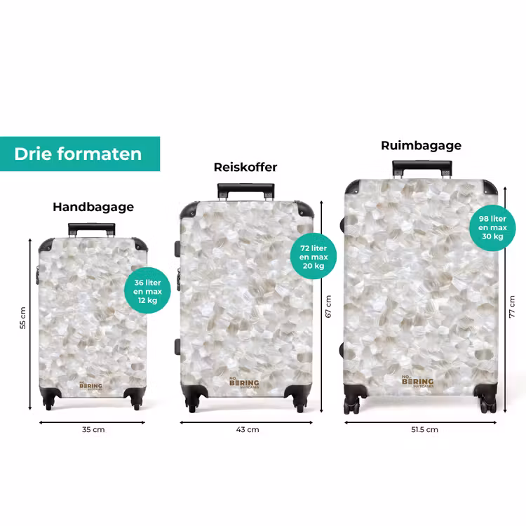 Koffer - Wit - Penseelstreken - Reliëfeffect — 8