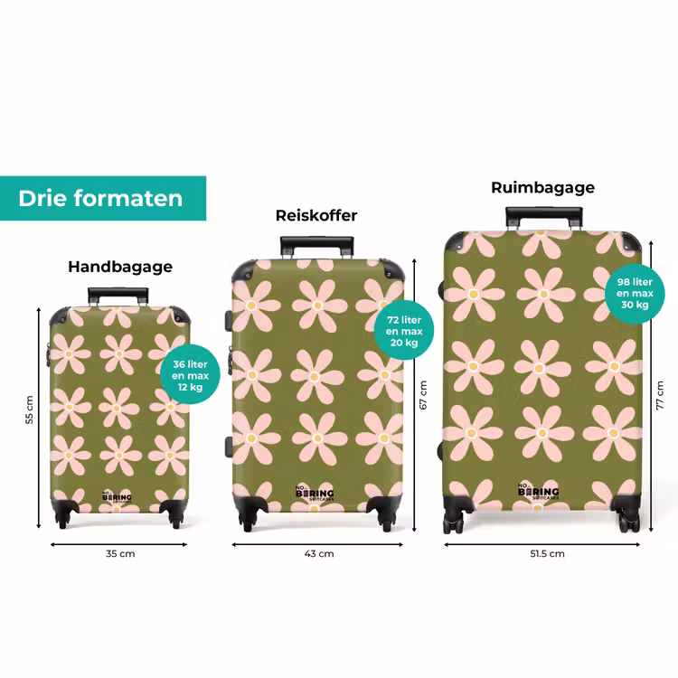 Koffer - Bloem - Modern - Groen — 8