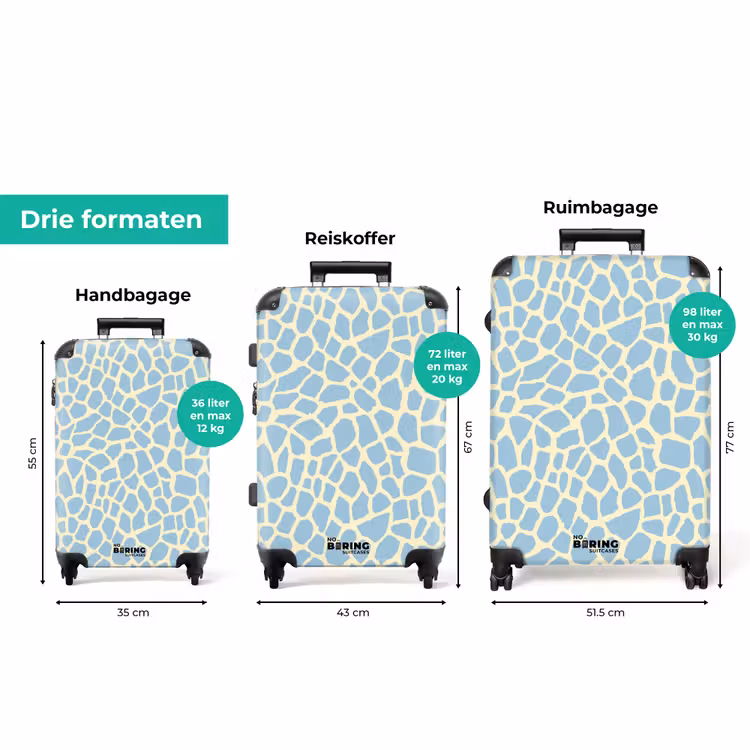 Koffer - Giraf - Modern - Blauw — 8