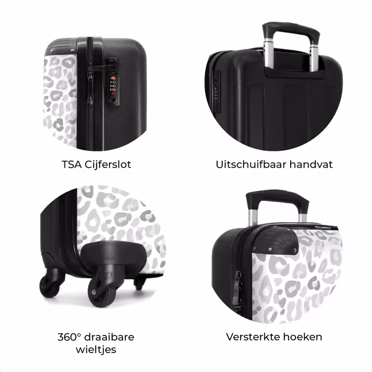 Koffer - Luipaard - Motief - Grijs — 7