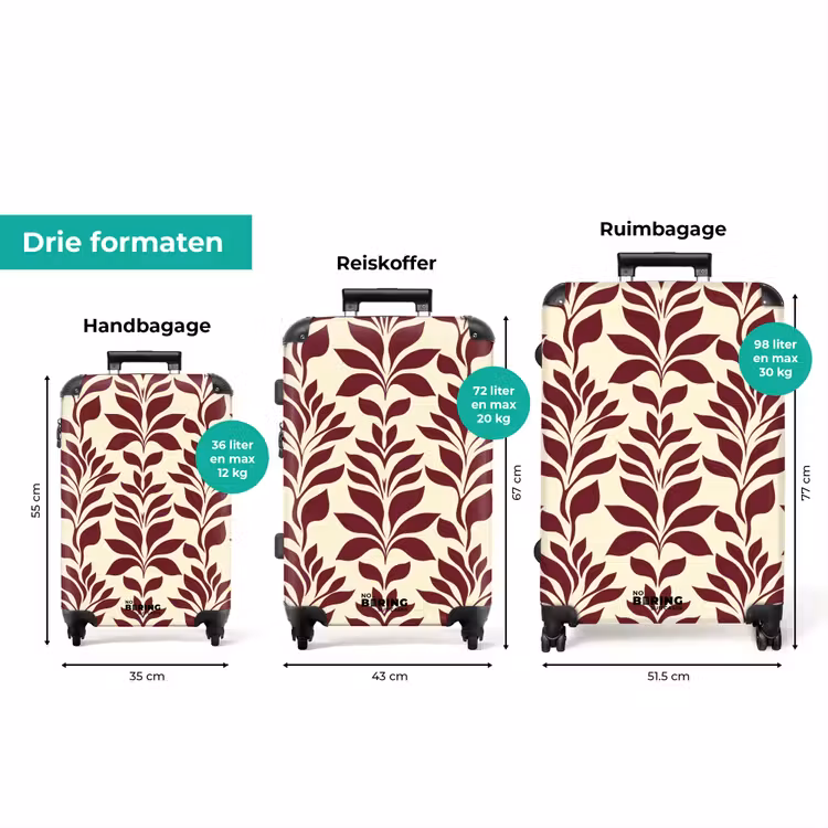 Koffer - Abstract - Bladeren - Burgundy — 8