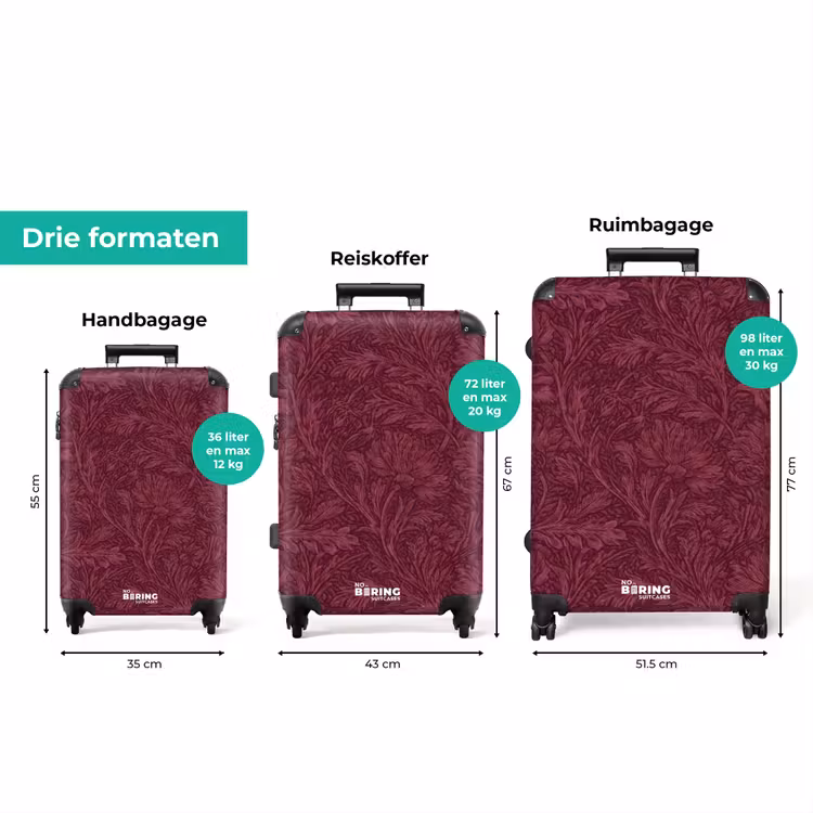 Koffer - Bladeren - Patroon - Paars — 8