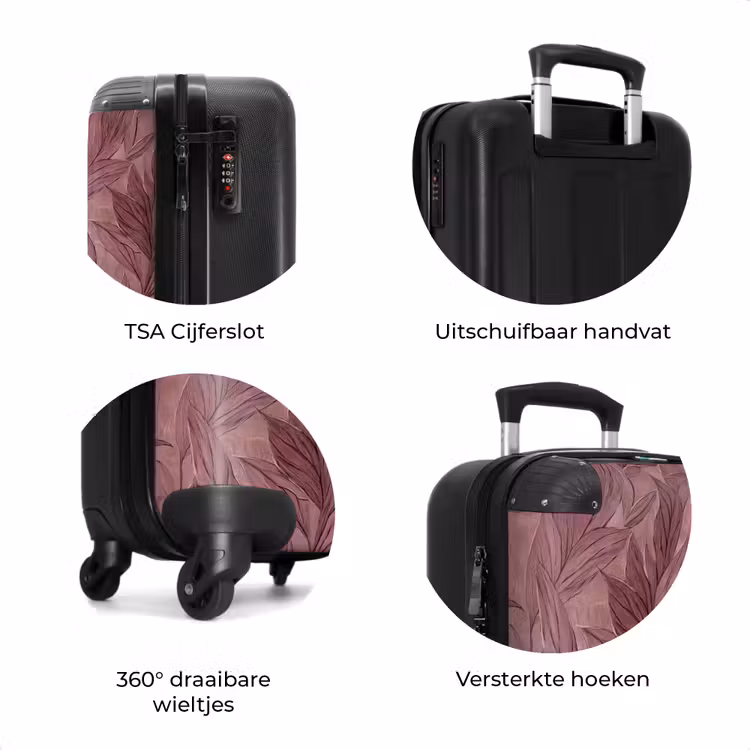 Koffer - Bladeren - Patroon - Paars — 7
