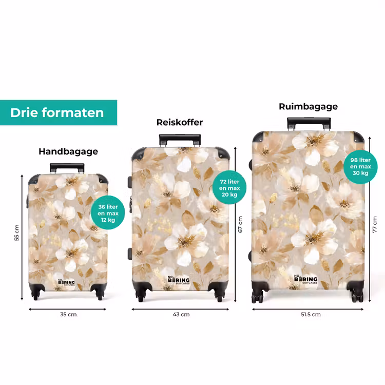 Koffer - Bloemen - artistiek - Goud — 8