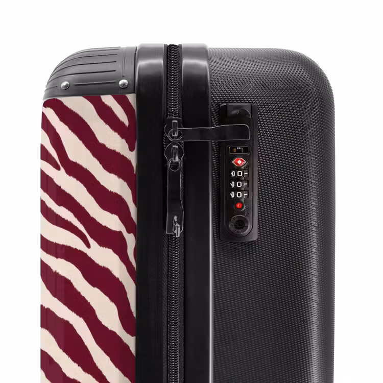 Koffer - Zebra - Motief - Bordeaux - Rood — 5