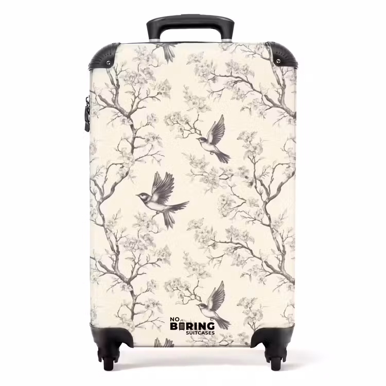 Koffer - Takken - Vogels - Beige — 1