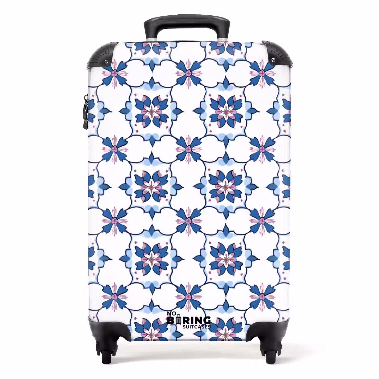 Koffer - Modern - Patroon - Blauw - Roze — 1