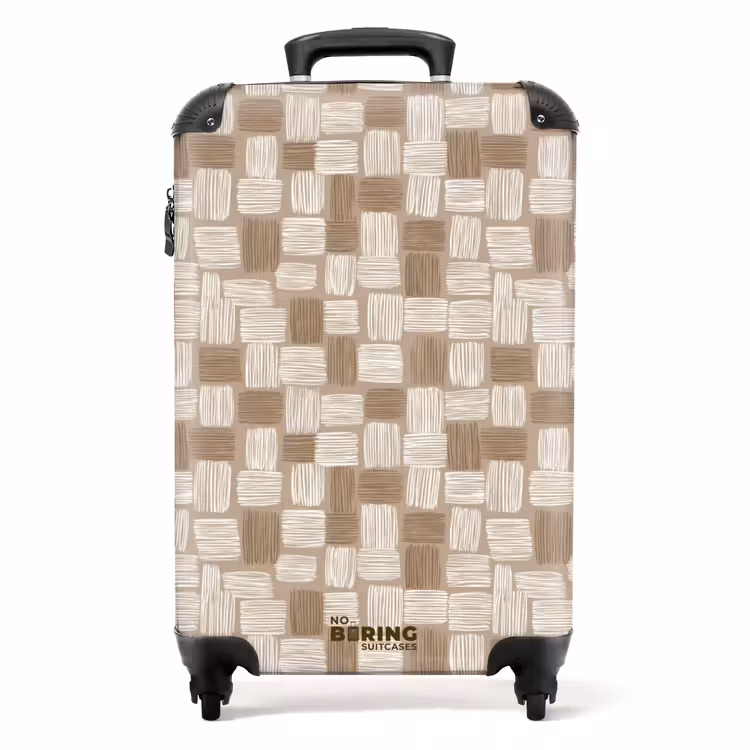 Koffer - Blok - Patroon - Bruin — 1