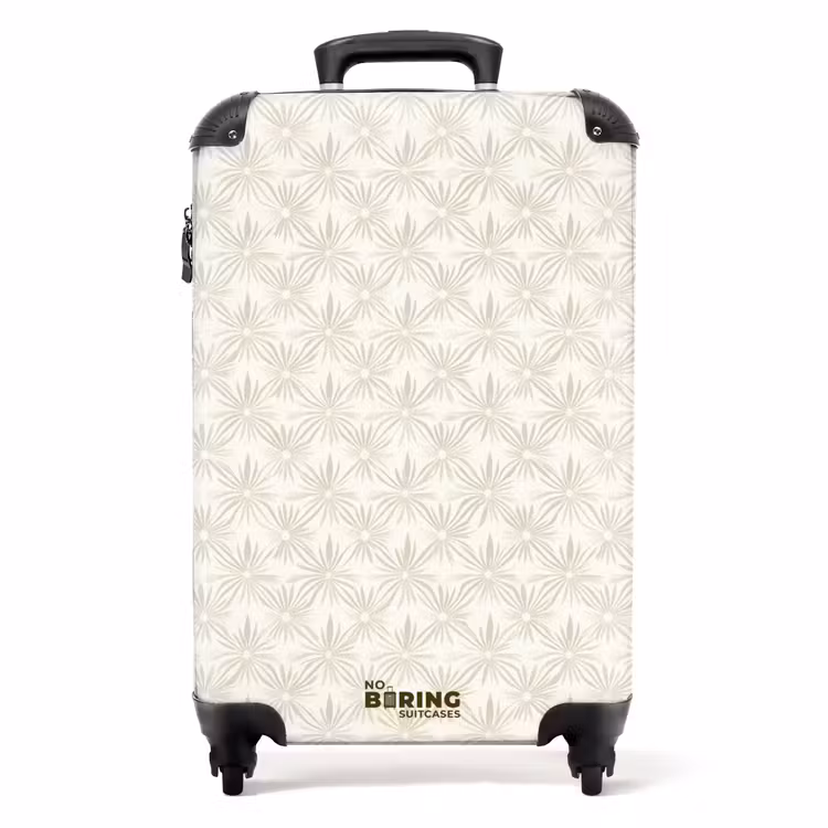 Koffer - Patroon - Bloemen - Beige — 1