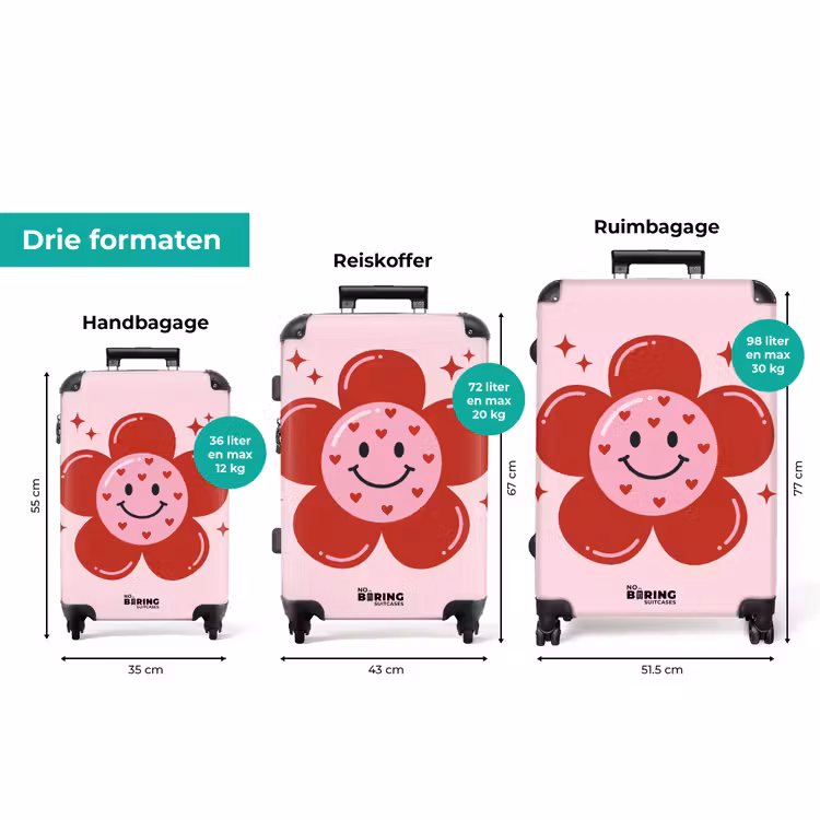 Koffer - Bloem - Roze - Hartjes — 8