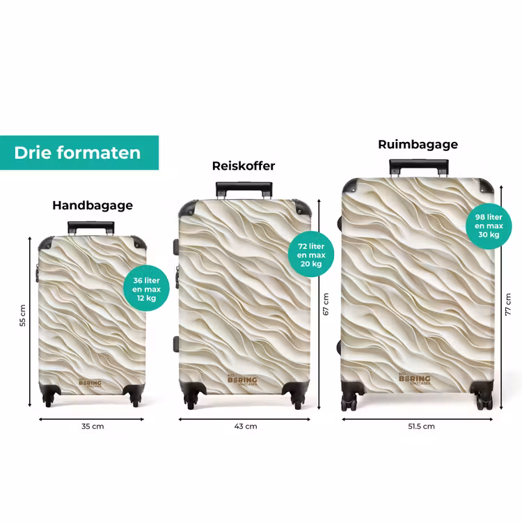 Koffer - Golven - Wit - Minimalistisch — 8