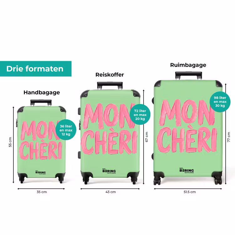Koffer - Mon cheri - Groen - Roze — 8