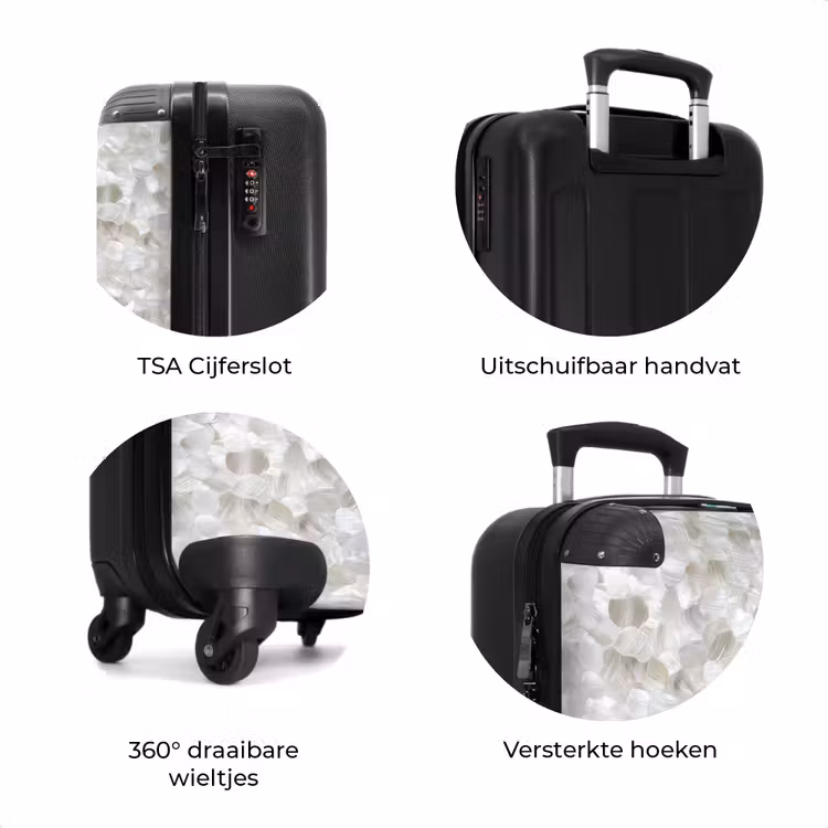 Koffer - Wit - Penseelstreken - Reliëfeffect — 7